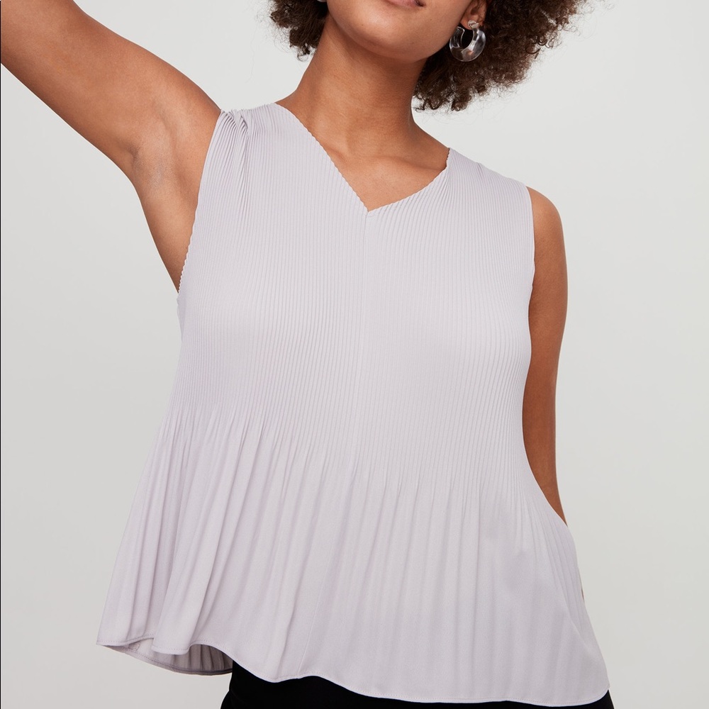 Aritzia Babaton Damien Blouse Light Pink Sleeveless - XS